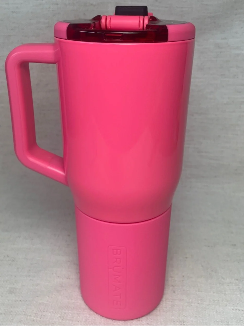 Brümate Neon Pink Insulated Travel Mug with Handle - 35oz for Women